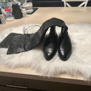 All leather Italian made black over the knee boots